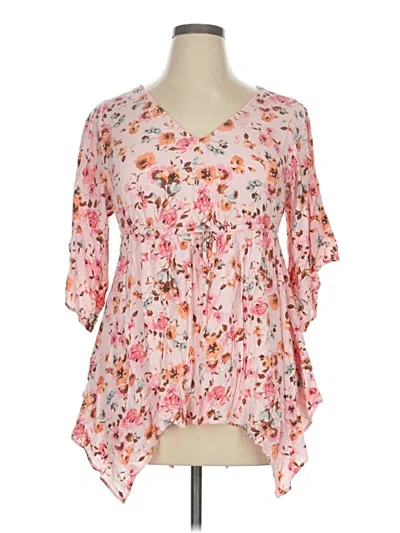 Pre-owned Torrid Short Sleeve Blouse In Pink