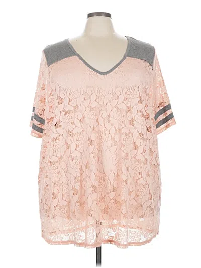 Pre-owned Torrid Short Sleeve Blouse In Pink