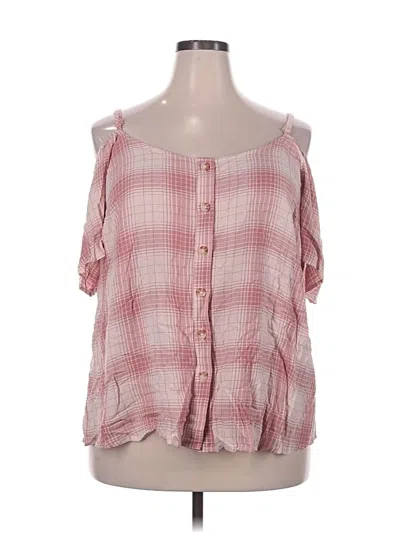 Pre-owned Torrid Short Sleeve Blouse In Pink