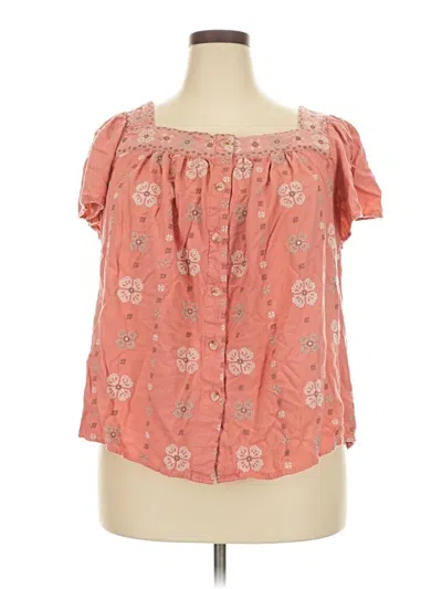 Pre-owned Torrid Short Sleeve Blouse In Pink
