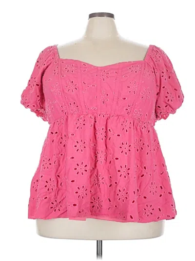 Pre-owned Torrid Short Sleeve Blouse In Pink