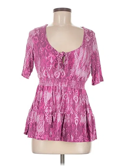 Pre-owned Torrid Short Sleeve Blouse In Pink