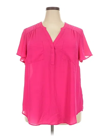 Pre-owned Torrid Short Sleeve Blouse In Pink