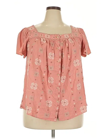 Pre-owned Torrid Short Sleeve Blouse In Pink