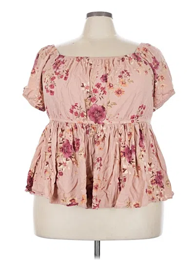 Pre-owned Torrid Short Sleeve Blouse In Pink
