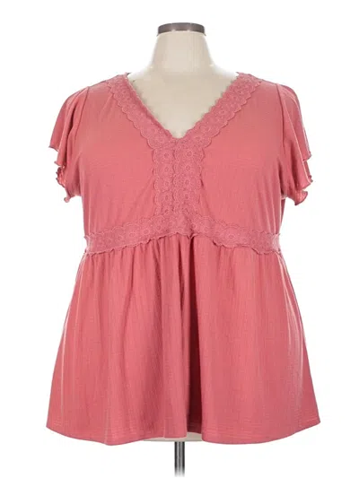 Pre-owned Torrid Short Sleeve Blouse In Pink