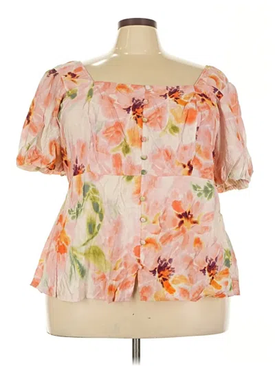 Pre-owned Torrid Short Sleeve Blouse In Pink