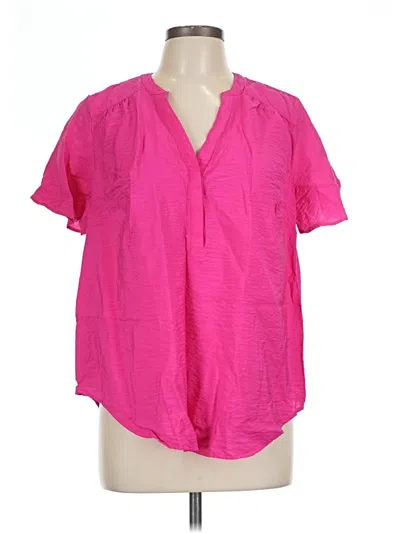 Pre-owned Torrid Short Sleeve Blouse In Pink
