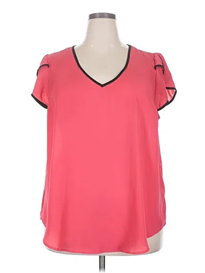 Pre-owned Torrid Short Sleeve Blouse In Pink