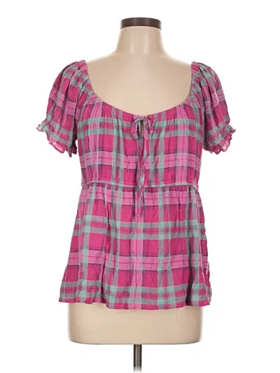 Pre-owned Torrid Short Sleeve Blouse In Pink