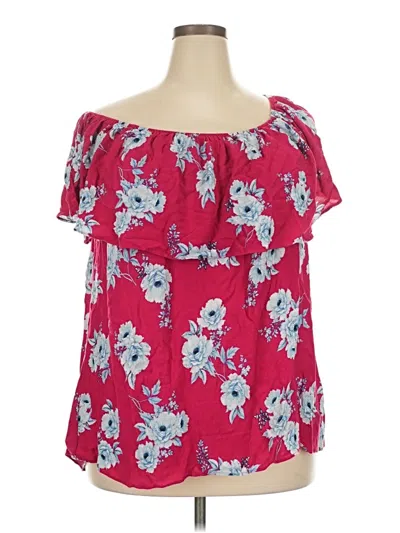 Pre-owned Torrid Short Sleeve Blouse In Pink