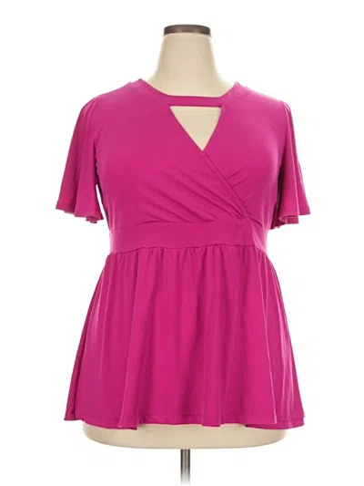 Pre-owned Torrid Short Sleeve Blouse In Pink