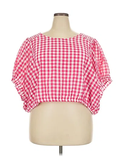 Pre-owned Torrid Short Sleeve Blouse In Pink