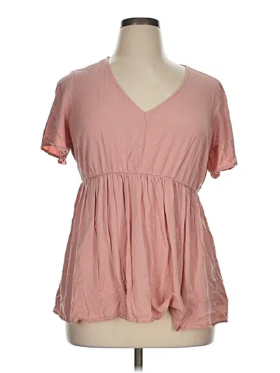 Pre-owned Torrid Short Sleeve Blouse In Pink