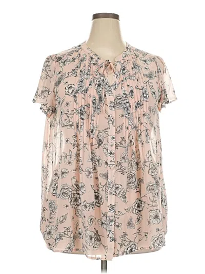 Pre-owned Torrid Short Sleeve Blouse In Pink