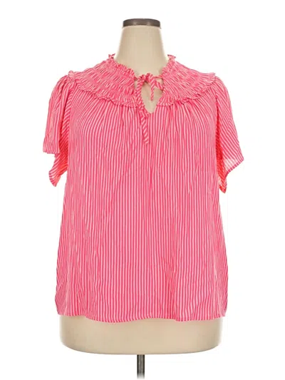 Pre-owned Torrid Short Sleeve Blouse In Pink