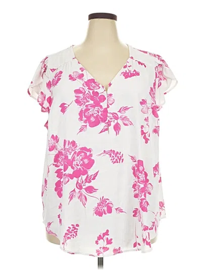 Pre-owned Torrid Short Sleeve Blouse In Pink