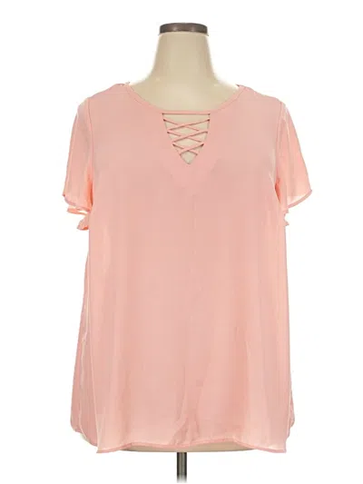 Pre-owned Torrid Short Sleeve Blouse In Pink