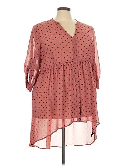 Pre-owned Torrid Short Sleeve Blouse In Pink