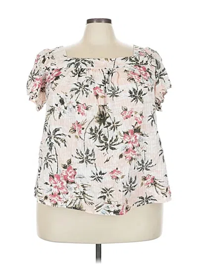 Pre-owned Torrid Short Sleeve Blouse In Pink
