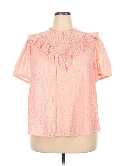Pre-owned Torrid Short Sleeve Blouse In Pink