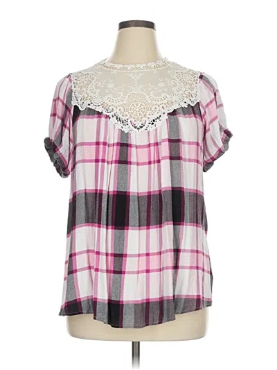 Pre-owned Torrid Short Sleeve Blouse In Pink
