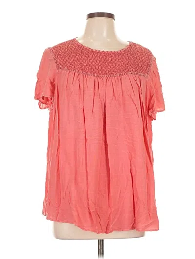Pre-owned Torrid Short Sleeve Blouse In Pink