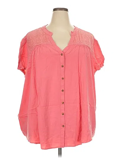 Pre-owned Torrid Short Sleeve Blouse In Pink