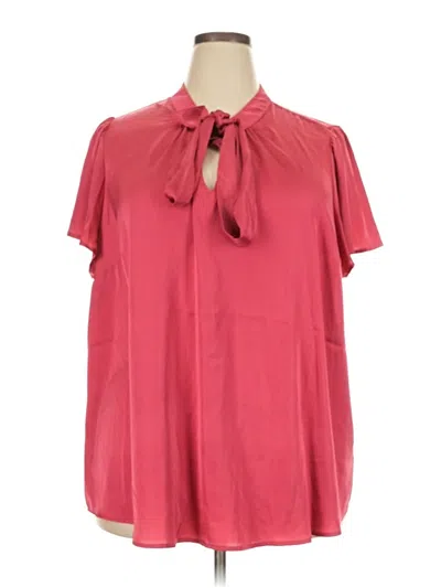Pre-owned Torrid Short Sleeve Blouse In Pink