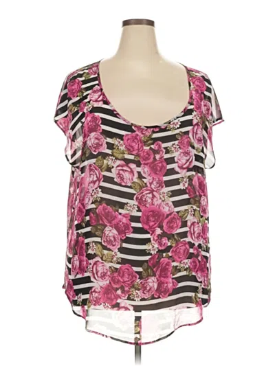 Pre-owned Torrid Short Sleeve Blouse In Pink