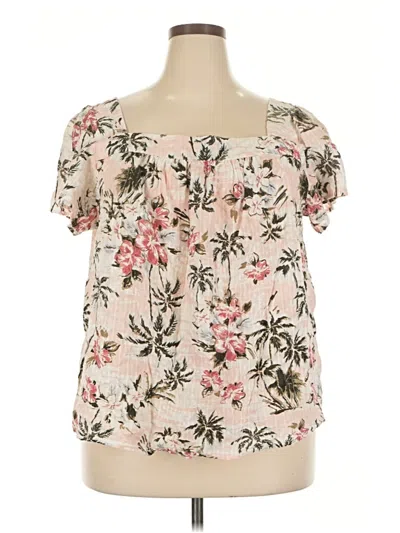 Pre-owned Torrid Short Sleeve Blouse In Pink