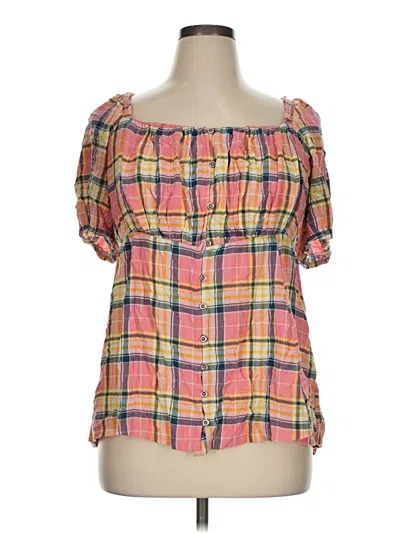 Pre-owned Torrid Short Sleeve Blouse In Pink