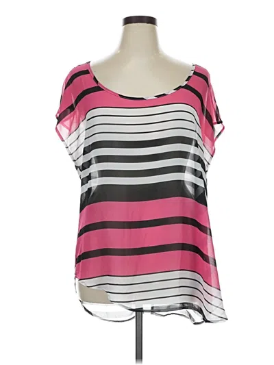 Pre-owned Torrid Short Sleeve Blouse In Pink