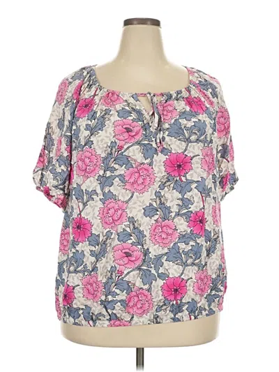 Pre-owned Torrid Short Sleeve Blouse In Pink