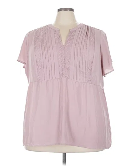 Pre-owned Torrid Short Sleeve Blouse In Pink
