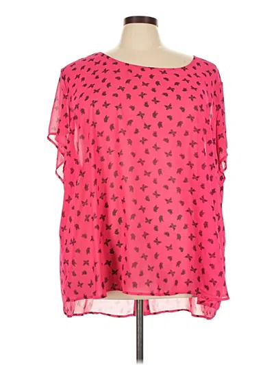 Pre-owned Torrid Short Sleeve Blouse In Pink