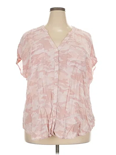 Pre-owned Torrid Short Sleeve Blouse In Pink