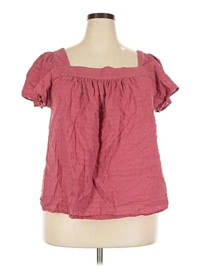 Pre-owned Torrid Short Sleeve Blouse In Pink
