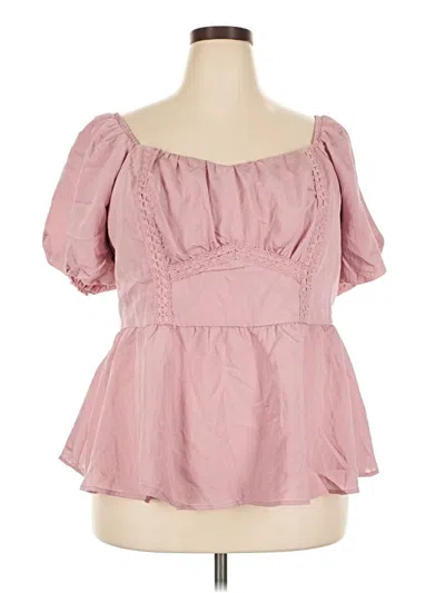 Pre-owned Torrid Short Sleeve Blouse In Pink
