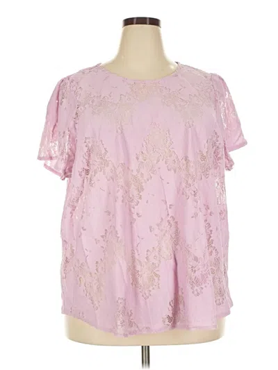 Pre-owned Torrid Short Sleeve Blouse In Pink