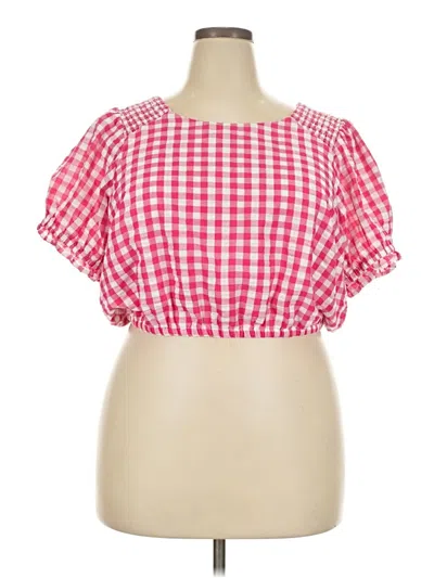 Pre-owned Torrid Short Sleeve Blouse In Pink