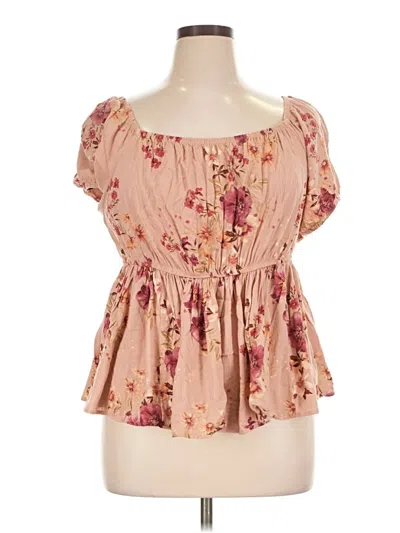 Pre-owned Torrid Short Sleeve Blouse In Pink