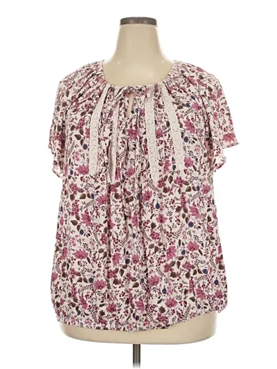 Pre-owned Torrid Short Sleeve Blouse In Pink