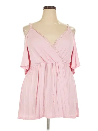Pre-owned Torrid Short Sleeve Blouse In Pink