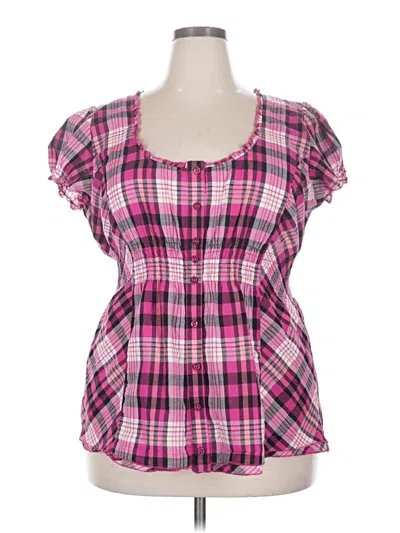 Pre-owned Torrid Short Sleeve Blouse In Pink