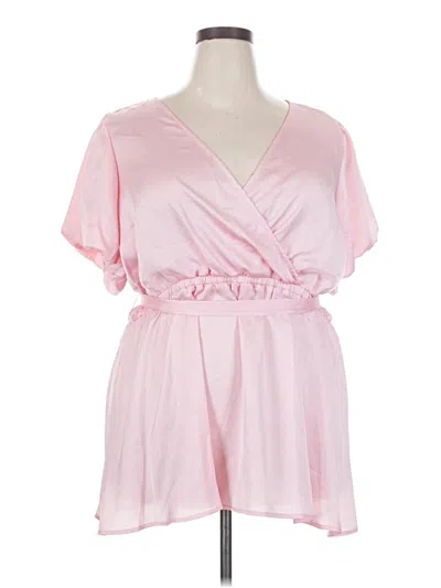 Torrid Short Sleeve Blouse In Pink