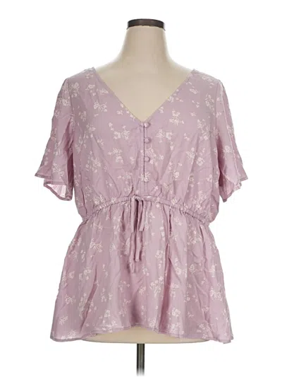 Pre-owned Torrid Short Sleeve Blouse In Pink