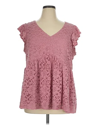 Pre-owned Torrid Short Sleeve Blouse In Pink
