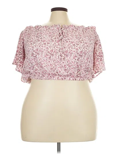 Torrid Short Sleeve Blouse In Pink
