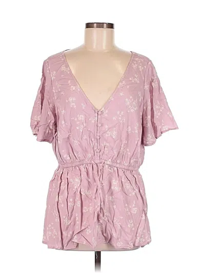 Pre-owned Torrid Short Sleeve Blouse In Pink